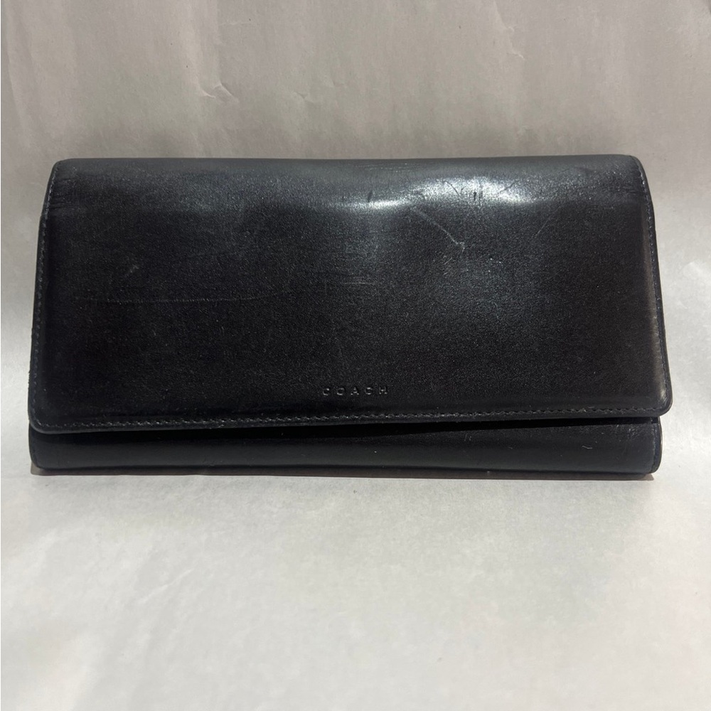 Coach Black Leather Continental Wallet
